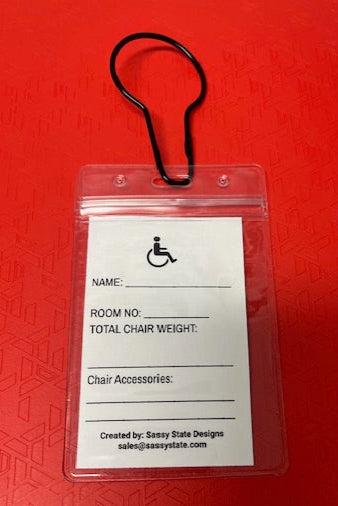 Wheelchair Identification Tag- Pack of 25