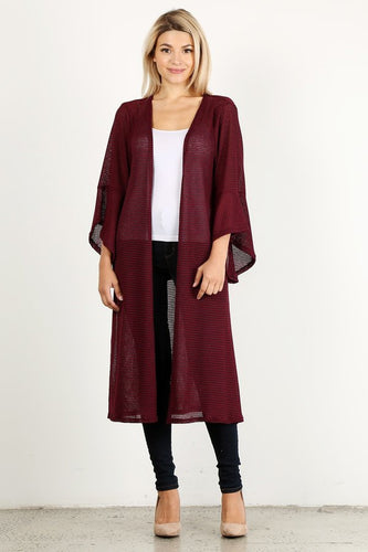 Burgundy knit cardigan