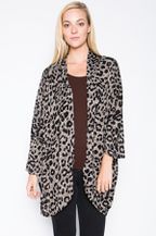 Leopard Print Kimono Cardigan - Size 3X