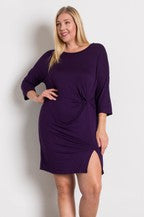 Plum Twisted Knot Dress