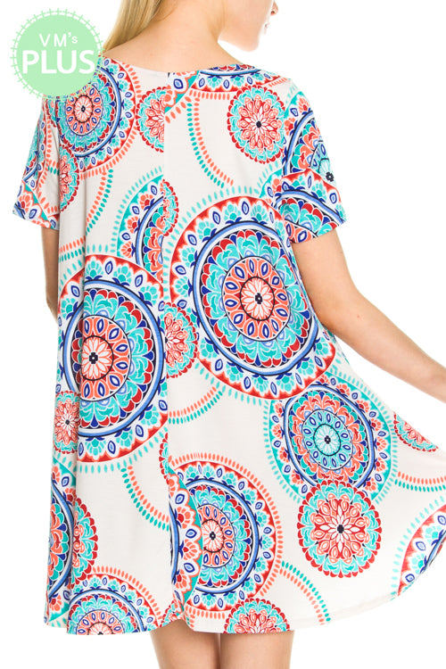 Printed Dress with Pocket Detail