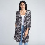 Lightweight leopard knit cardigan